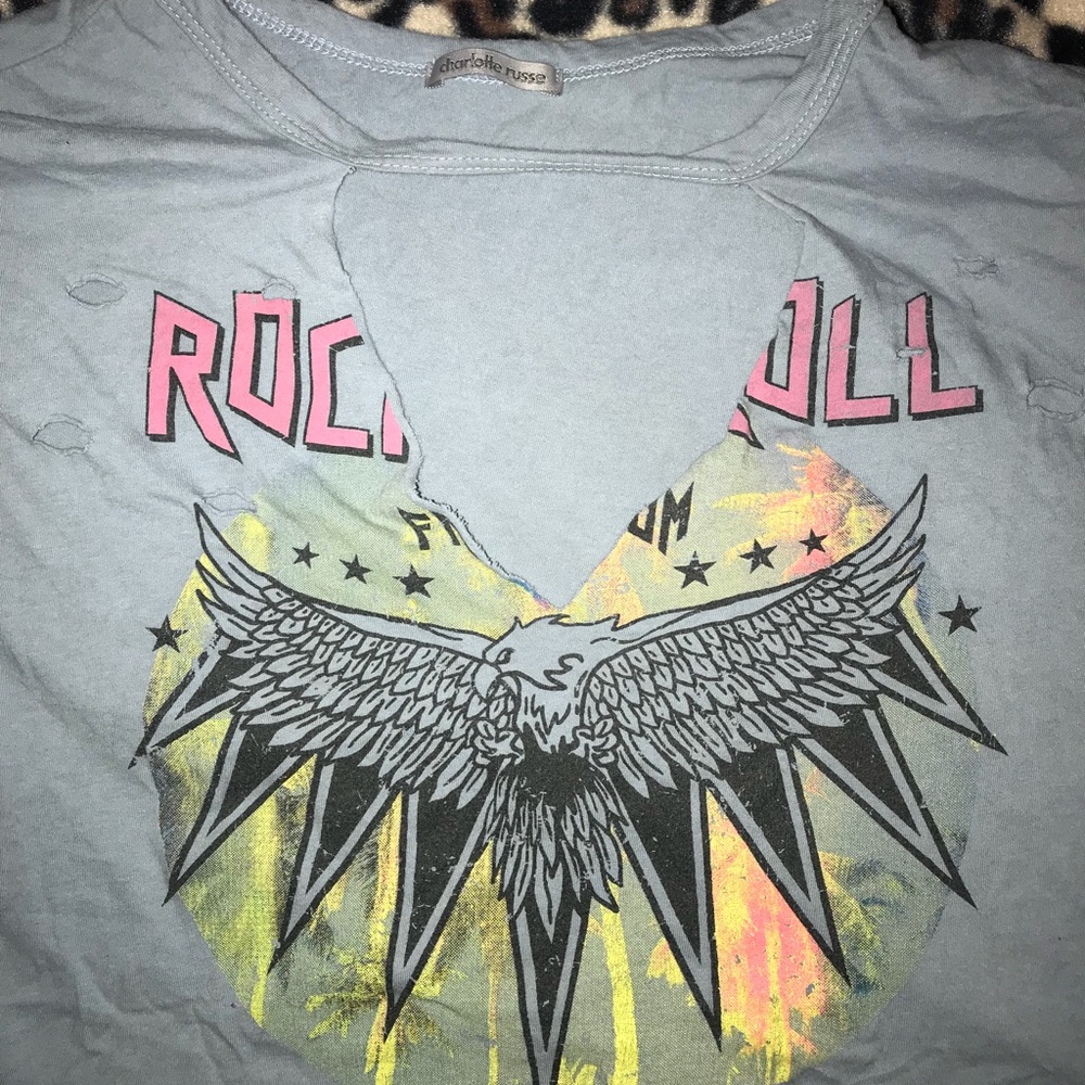 Blue rock and roll t-shirt